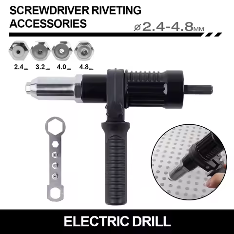 Quick & Easy Rivet Pulling Drill Bit Adapter with Hex Shaft Professional Rivet Gun Adapter,2.4/3.2/4