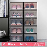 6Packs Transparent Shoe Box Shoes Organizers Plastic Thickened Foldable Dustproof Storage Box Stacka