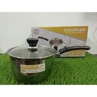 18CM STAINLESS STEEL PAN WITH GLASS LID GF 玻璃盖单柄奶锅