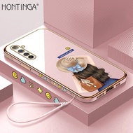 Hontinga เคสโทรศัพท์สำหรับ Realme 6 Proเคสมือถือ Realme 6 Pro ทำจากวัสดุ TPU นิ่มชุบโครเมียมหรูหราเคสมือถือแบบเต็มหัวมีกล้องเคสป้องกันกล้องเคสยางกันแรงกระแทกสำหรับเด็กผู้หญิง