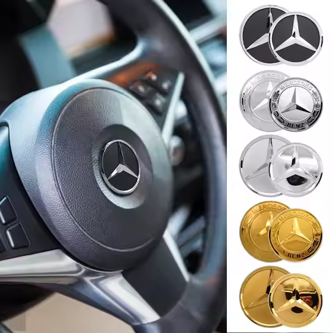 Steering Wheel Center Logo Badge Sticker Car Styling Ornaments For Mercedes Benz AMG W204 GLC CLA W2