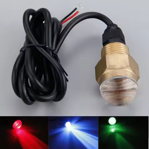 1pc Boat Yacht Brass 12V DC 12W Underwater Lamp Super Bright Blue/ Red/ Green Led Light 3 Colors Row