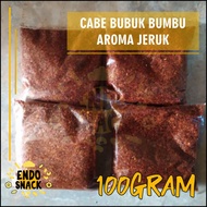 100gr Cabe Bubuk Kering Aroma Jeruk di Jamin Pedasss cocok untuk Pelengkap Baso Aci Baso Mie