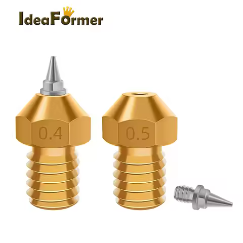 E3D V6 V5 Nozzle Brass 0.2 0.3 0.4 0.5mm With Removable Stainless Steel Tips M6 Threaded For 1.75mm 