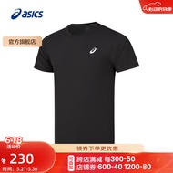亚瑟士ASICS运动T恤男子跑步短袖透气舒适运动上衣T恤 2011D080-200 黑色 L