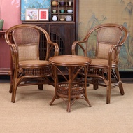 39bD ชุดเก้าอี้หวายธรรมชาติ เก้าอี้พนักพิง เก้าอี้สำหรับผู้สูงอายุ เก้าอี้สำนักงานเดี่ยว เก้าอี้หวาย