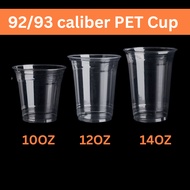 PET Cup 10oz / 12oz / 14oz  with Flat Lid / Dome Lid / Direct Drinking Lid | 93mm | 1000pcs (1 CTN)