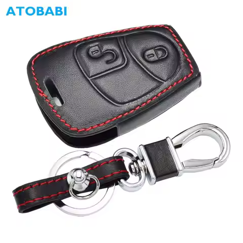 Leather Car Key Case Smart Remote Control Fobs Cover For Mercedes Benz A B C E S R Class W203 W204 C