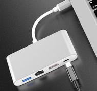 品名: 環保包裝Type-c轉HDMI四合一轉換器RJ45網卡hub集線器HDMI/PD充電/USB HUB J-14664