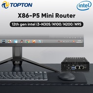 Topton X86 P5 12th Gen Mini Router Intel i3 N305 N200 N100 N97 DDR5 Firewall PC 2xi226-V 2.5G LAN Fa