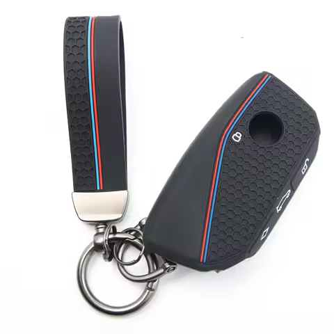 Silicone Car Key Fob Ring Chain Cover Case For BMW 530i 540i 550e 750e 740i 760i X1 X2 X5 X6 X7 M5 i