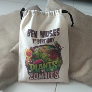 Tas Pouch Totebag Backpack Ransel Belacu Blacu - Zombie vs Plants