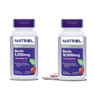 Natrol Biotin 5,000 - 10,000 mcg, 60-90 tablets, Maximum Strength, Strawberry, Fast Dissolve