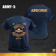 ARMY-5 เสื้อซับในทหารหลักสูตรส่งทางอากาศ แขนสั้นคอกลม