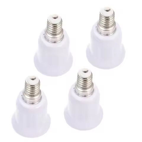 4Pcs E14 E27 Lamp Base Converter Socket Adapter Light Bulb Holder Extender Easy Install Safe Conduct