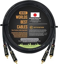 WORLDS BEST CABLES 4 Foot – Audiophile High-Definition Audio Interconnect Cable Pair Custom Made Using Mogami 2497 Wire and Eminence Gold Locking RCA Connectors