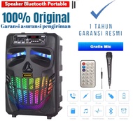 Speaker Bluetooth Karaoke Free Mic 85Inchi QS7801/ Salon Aktif Portable Radio Fm Mp3 Super Bass Spea