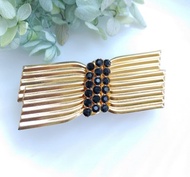 Vintage Jewelry 西洋古董飾品 波浪平面 領結 金色調 別針