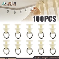 100Pcs Curtain Track Glider Rail Curtain Hook for Windows Shower Curtain Tracks