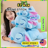 Laying stitch plush soft plushie blue stitch pillow plushie stitch doll cartoon stitch toy birthday 