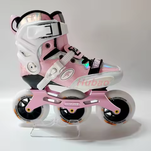 Kids Carbon Fiber Speed Skates 3 wheels Youth Inline Skates Roller Skates Roller Sneakers Blue Pink 