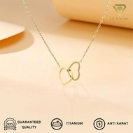 F Fashionable Simple Pendant Collarbone Chain Necklace Heart Double Ring Necklace Versatile C1