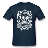 Born In 1969 53 Years for 53th Birthday Gift T Shirt Harajuku Clothing Short Sleeve T-shirt 100% Cot