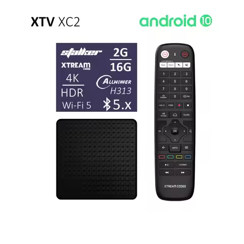 XTV XC2 Android 10 Xtreamcodes Stalker IPTV Box Features Allwinner H313 Quad Core 2G 16G BT5 Dual Wi