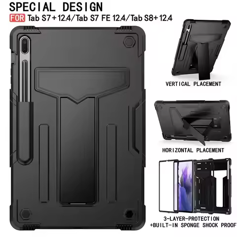 Case for Samsung Galaxy Tab S9 S8 11 Plus 12.4 S7 FE Tablet Cover SM-T970 T870 T730 X700 X800 Hybrid
