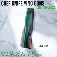 PISAU DAPUR YING GUNS KURUS LANCIP 8INC HIGH GRADE PVC KAYU COKLAT G1101