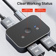 8K HDMI Switch TV Projector Adapter 8K@60Hz 4K@120Hz 2 In 1 Out HD 2.1 Bi-Direction Switcher Converter For PS5/4 Xbox Fire Stick New Bluetooth dual-mode