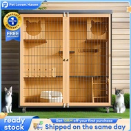 Sangkar Kucing Cat Villa Rumah Kucing Outdoor Waterproof Rustproof Iron Mesh Solid Wood Cat Villa猫别墅