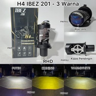 IBEZ 201 H4 Motorcycle Car Mini Biled LED Headlight 3 Colors All Weather With Cooling Fan