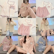 Ailee Sleepwear Pajamas Set Character Button Sleepwear Long Sleeve Short Pants