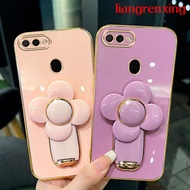 Casing oppo a5s oppo a12 oppo a7 oppo a3s oppo a12e OPPO F9 phone case Softcase Electroplated silicone shockproof Protector Cover new design with holder fan for girls DDFS01