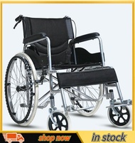 CODรถเข็นผู้ป่วย Wheelchair วีลแชร์ พับได้ น้ำหนักเบา ล้อ 24 นิ้ว มีเบรค หน้า,หลัง 4 จุด เหล็กพ่นสีเทา รุ่น AA017