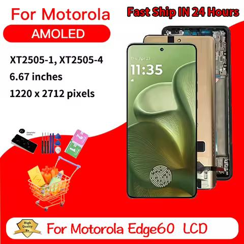 6.67"AMOLED For Motorola Edge60 Display For Motorola Edge 60 LCD XT2505-1 XT2505-4 Display Touch Scr