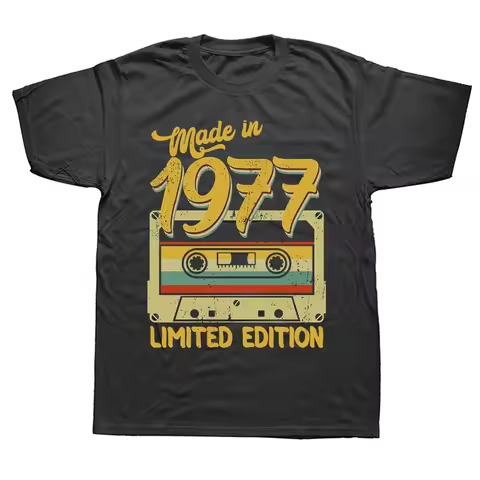 Made in 1977 Limited Edition Birthday Gift Tee Tops Round Neck Short-Sleeve Fashion Tshirt Clothing 