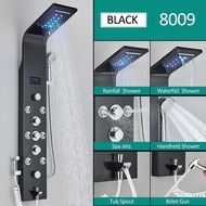{SG Stock}Rain shower set LED Shower Panel Six Functions Shower Column Rain Waterfall Shower Massage