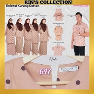🌹647 NUDE Dhia Cotton Baju Raya Sedondon Couple Suami Istri Anak Family Kurung Moden Kedah Riau