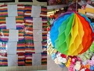 (ยกแพ็ค)  กระดาษสายรุ้ง กระดาษย่น 7 สี (1 แพ็ค มี 10 มัด) ประดับตกแต่งงานวัด งานเทศกาล งานบวช