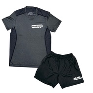 Athletic Gray Set with Reflective Safety Print | Athletic Shirt | Athletic Short Gray