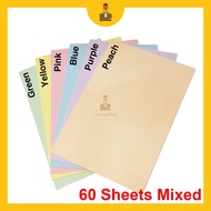 A4 Mixed Light Colour Color Paper Kertas Warna A4 (60 sheets | 80gsm)