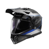LS2 Helmets MX702 Pioneer II Meridian Black Light Grey Blue - หมวกกันน็อคทัวร์ริ่งแอดเวนเจอร์ a L On