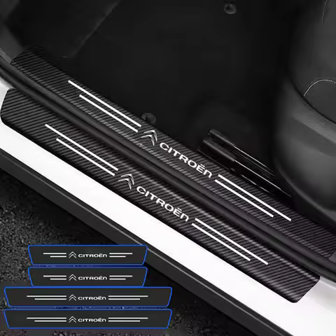 4PCS Car Door Sill Protective Films Stickers For Citroen C3 C4 C5 C1 C2 Berlingo Celysee Xsara Picas