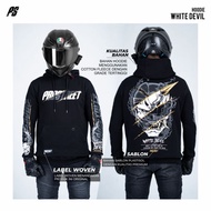 JAKET HOODIE RACING STYLE WHITE DEVIL SWEATER HOODIE SUNMORI
