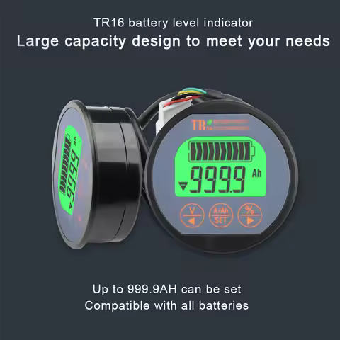 DC 8-80V 50A 100A 350A TR16 Battery Tester Coulomb Counter Meter Battery Capacity Indicator Ammeter 
