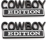 2 Pcs Cowboy Edition Emblem Car Side Rear Front Trunk Door Fender Bumper Metal Badge 3D Sticker Fit 