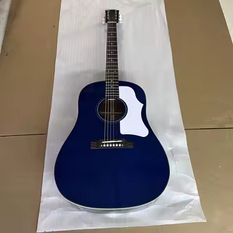 Brand New J45 Model Acoustic Guitar Solid Spruce Top Rosewood Back/Side Bone Nut/Saddle In Blue