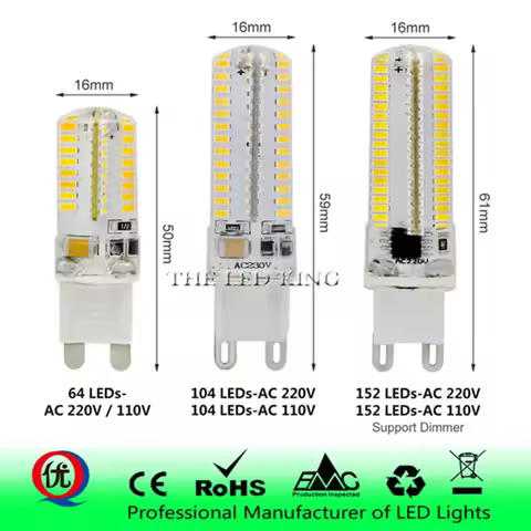 1pcs 9W 12W 15W 21W G9 LED Light Dimmable AC 220V bulb Spotlight For Chandelier Replace 30W 40W 50W 